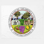 Rancho Cucamonga (Californië) City Seal Fleece Deken (Voorkant (Horizontaal))