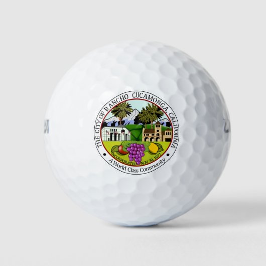Rancho Cucamonga (Californië) City Seal Golfballen (Voorkant)