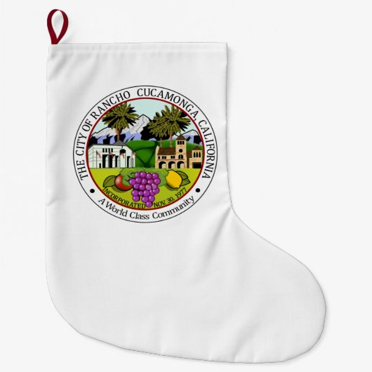 Rancho Cucamonga (Californië) City Seal Grote Kerstsok (Voorkant)