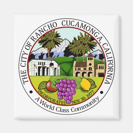 Rancho Cucamonga (Californië) City Seal Magneet (Voorkant)