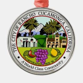 Rancho Cucamonga (Californië) City Seal Metalen Ornament