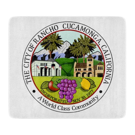 Rancho Cucamonga (Californië) City Seal Snijplank (Voorkant)
