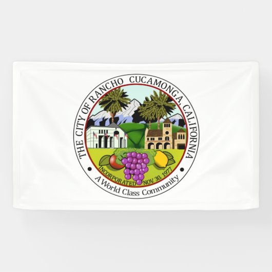 Rancho Cucamonga (Californië) City Seal Spandoek (Horizontaal)