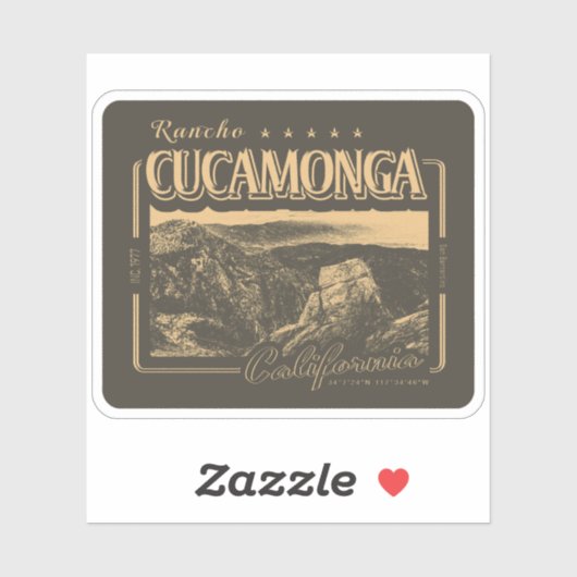 RANCHO CUCAMONGA CALIFORNIË - CUCAMONGA PEAK STICKER (Vel)