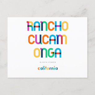 Rancho Cucamonga Californië Mid Century, Pop Art, Briefkaart