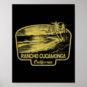 Rancho Cucamonga Californië Strand Surfen Vintage  Poster