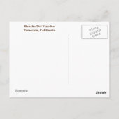 Rancho Del Vinedos Temecula CA Sepia briefkaart (Achterkant)