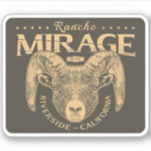 RANCHO MIRAGE CALIFORNIA  - BIGHORN SHEEP STICKER (Voorkant)