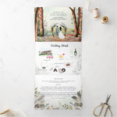 Rancho Palos Verdes | Boho Bruiloft Drieluik Uitnodiging (Binnen)