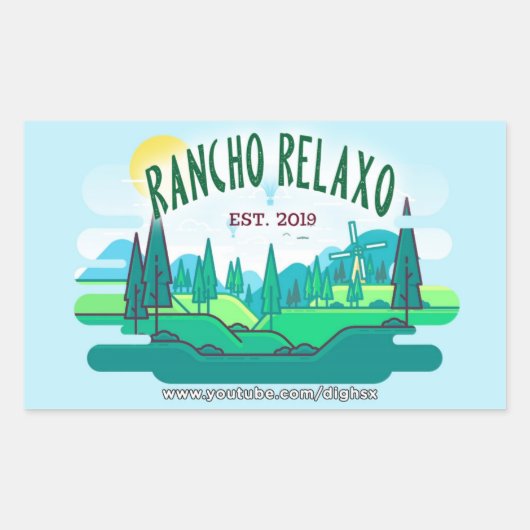 Rancho Relaxo Spring Logo Rechthoekige Sticker (Voorkant)