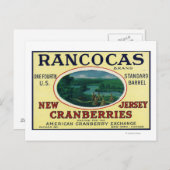 Rancocas Brand Cranberry Label Briefkaart (Voorkant / Achterkant)