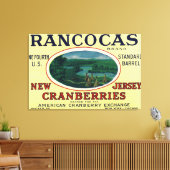 Rancocas Brand Cranberry Label Canvas Afdruk (Insitu (Woonkamer))