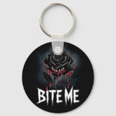 Rand 'Bite Me' Gotische Roos Ontwerp Sleutelhanger (Achterkant)