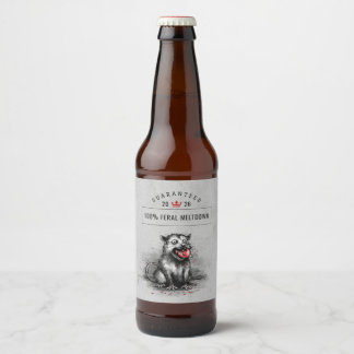 Rand Christmas Afval Opossum Die Kauwt Glas Kraal Bier Etiket