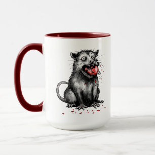 Rand Christmas Afval Opossum Die Kauwt Glas Kraal Mok
