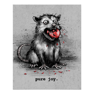 Rand Christmas Afval Opossum Die Kauwt Glas Kraal Perfect Poster