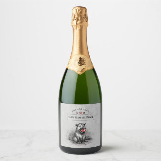 Rand Christmas Afval Opossum Die Kauwt Glas Kraal Sparkling Wijnetiket