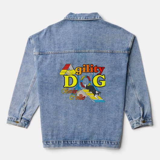 Rand Collie Agility Gifts Denim Jacket (Achterkant)