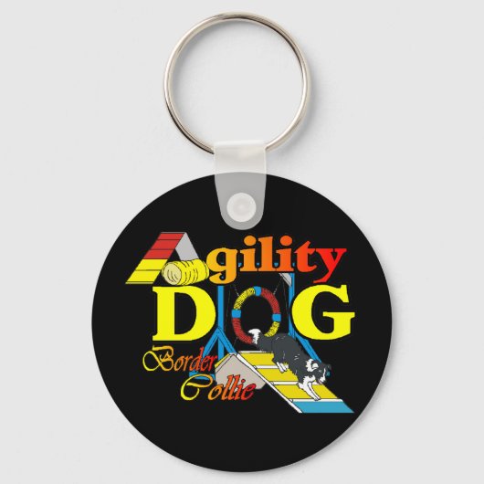 Rand Collie Agility Gifts Sleutelhanger (Voorkant)