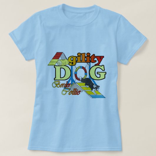 Rand Collie Agility Gifts T-shirt (Design voorkant)
