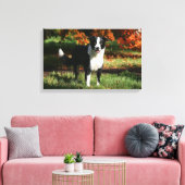 Rand Collie Autumn Standing Canvas Afdruk (Insitu (Woonkamer))