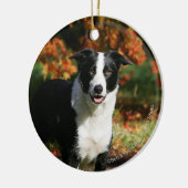 Rand Collie Autumn Standing Keramisch Ornament (Links)