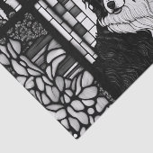 Rand Collie Black en White Dogs Shower Curtain Tissuepapier (Detail)