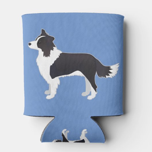 Rand Collie Black Hondenras Side Uitzicht Silhouet Blikjeskoeler (Achterkant)