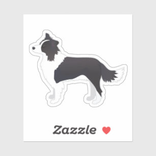 Rand Collie Black Hondenras Side Uitzicht Silhouet Sticker