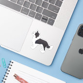 Rand Collie Black Hondenras Side Uitzicht Silhouet Sticker (Laptop met iPhone)