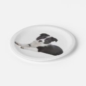 Rand Collie Black & White Puppy Dog Paper-Borden Papieren Bordje (Gekanteld)