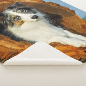 Rand Collie Blue Merle Dog Head Fotografie op - Sherpa Deken (3/4)