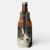 Rand Collie Blue Merle Dog Head Fotografiet Flesjeskoeler (Fles Achterkant)