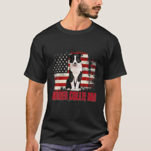 Rand Collie Dad American Flag 4e juli Dog Lo T-shirt
