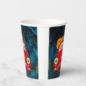 Rand Collie Dog Driving Car Scary Halloween Papieren Bekers (Rechts)