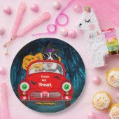 Rand Collie Dog Driving Car Scary Halloween Papieren Bordje (Feest)