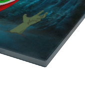 Rand Collie Dog Driving Car Scary Halloween Snijplank (Hoek)