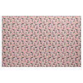 Rand Collie dog  florals roze Stof (Fat Quarter)