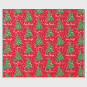 Rand Collie Dog kerstboomfeestdag Star Red Cadeaupapier (Vlak)