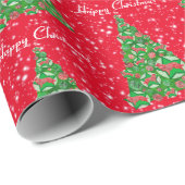 Rand Collie Dog kerstboomfeestdag Star Red Cadeaupapier (Rol Hoek)