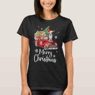 Rand Collie Dog Riding Red Truck - kerstboom T-shirt