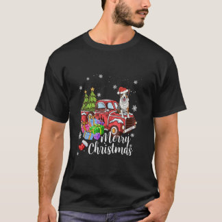 Rand Collie Dog Riding Red Truck Kerstmis Pajam T-shirt