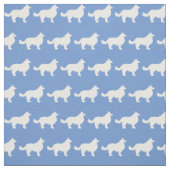 Rand Collie Dog Silhouette Pet Light Blue Stof (Swatch)