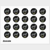 Rand Collie Dog Yellow & Black Grid Line Ronde Sticker (Vel)