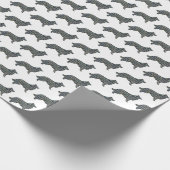 Rand Collie Dog Yellow & Black Grid Line White Cadeaupapier (Hoek)