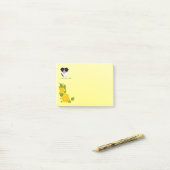 Rand collie en gele rozen post-it® notes (Op bureau)