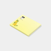 Rand collie en gele rozen post-it® notes (Schuin)