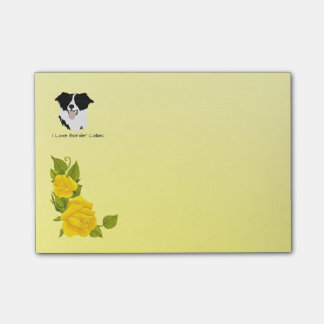 Rand collie en gele rozen post-it® notes