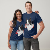 Rand collie en T-shirt met vlag (Unisex)