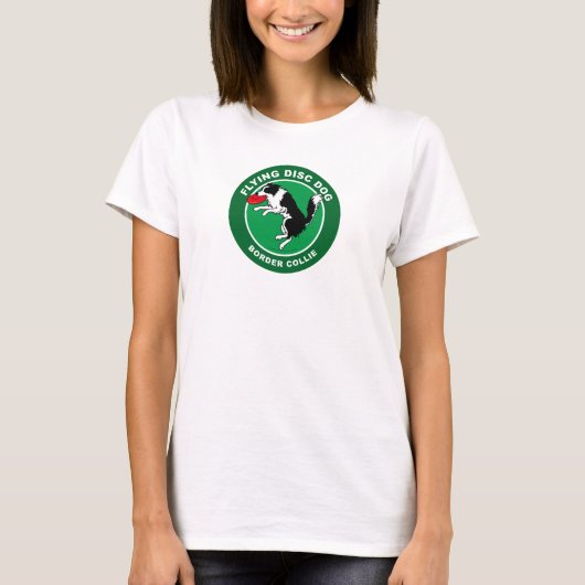 Rand Collie Flying Disk Dog Women's T-shirt (W) (Voorkant)